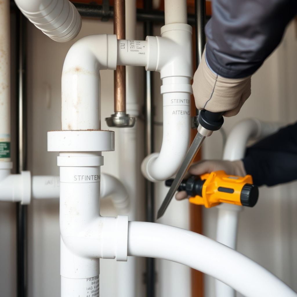 High-quality modern plumbing pipes and fixtures being professionally installed with precision tools and expert craftsmanship