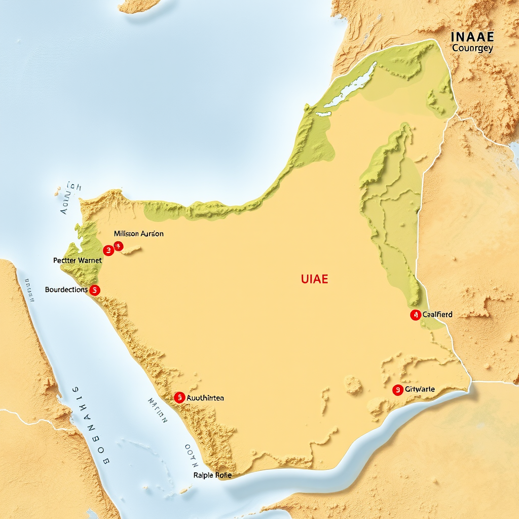 UAE map showing service coverage areas with water heater service locations marked